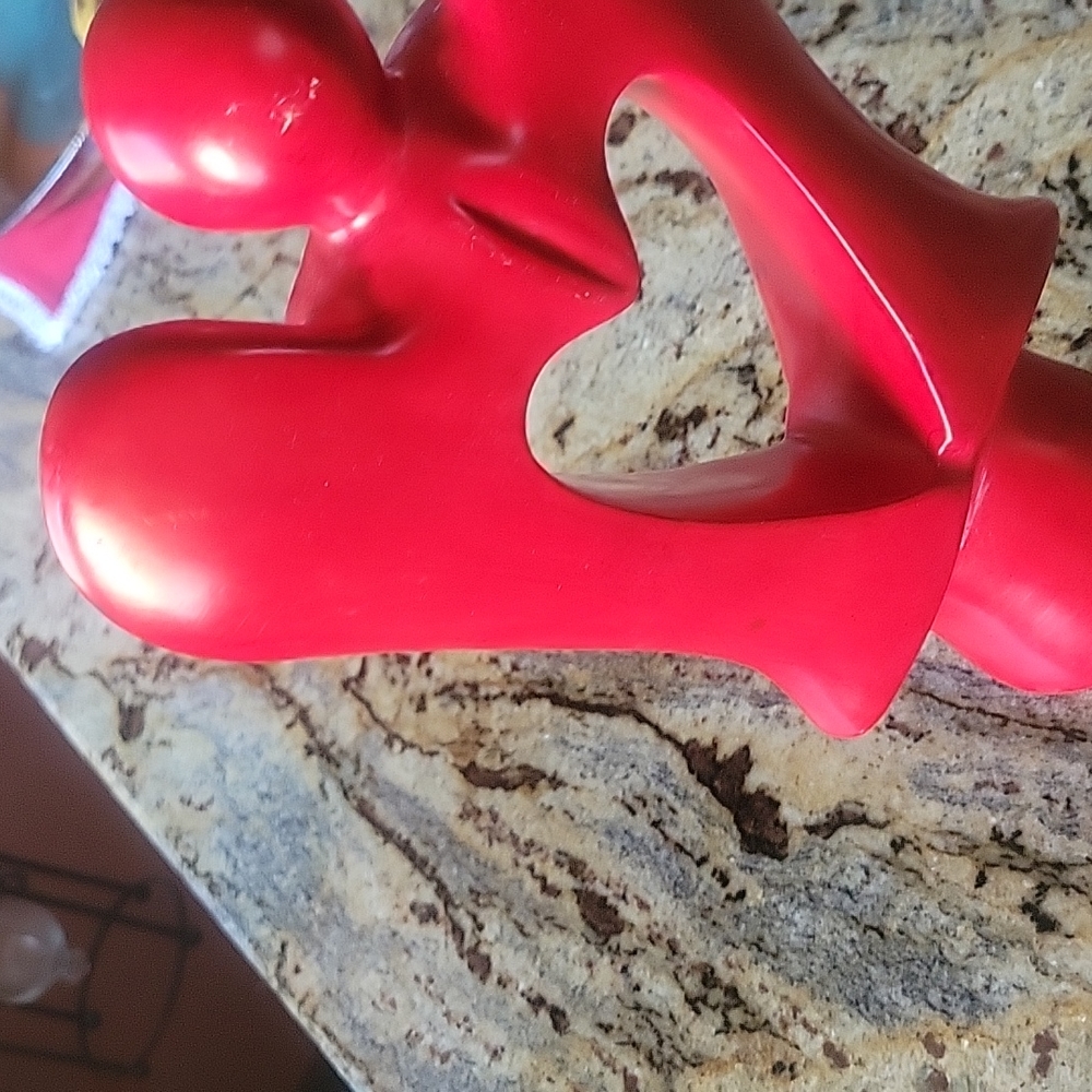 Soapstone red hearted angel - Picture 10 of 12